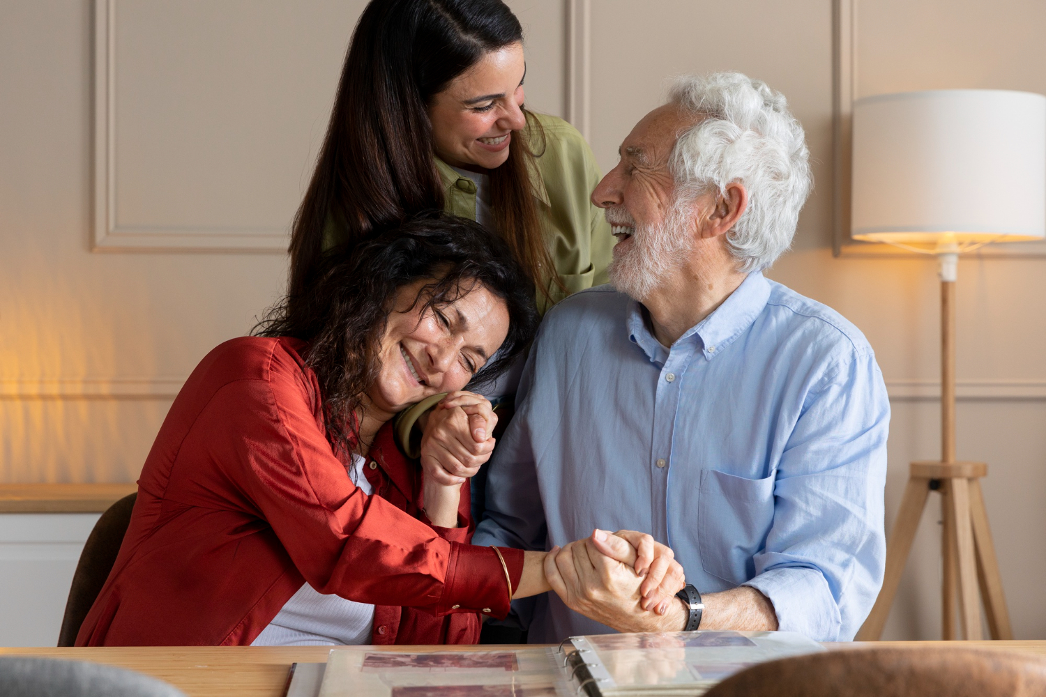 The Importance of a Living Will in Arizona Family members sharing joyful moments in Mesa, Arizona, emphasizing the importance of family law and estate planning.